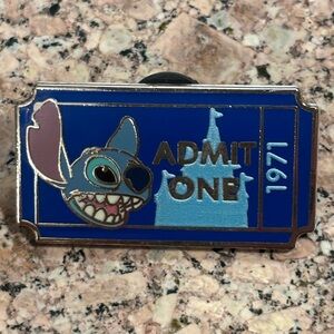 Disney Pin Wdw Rare 1971 Stitch Admit One Ticket LR Lilo And Stitch